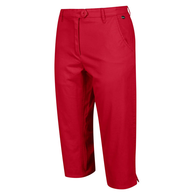 True Red - Side - Regatta Womens-Ladies Maleena II Casual Capri Trousers