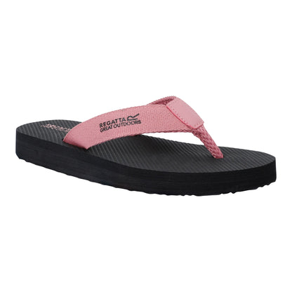 Black-Lilas - Front - Regatta Womens-Ladies Catarina Flip Flops