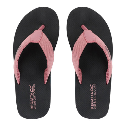 Black-Lilas - Pack Shot - Regatta Womens-Ladies Catarina Flip Flops