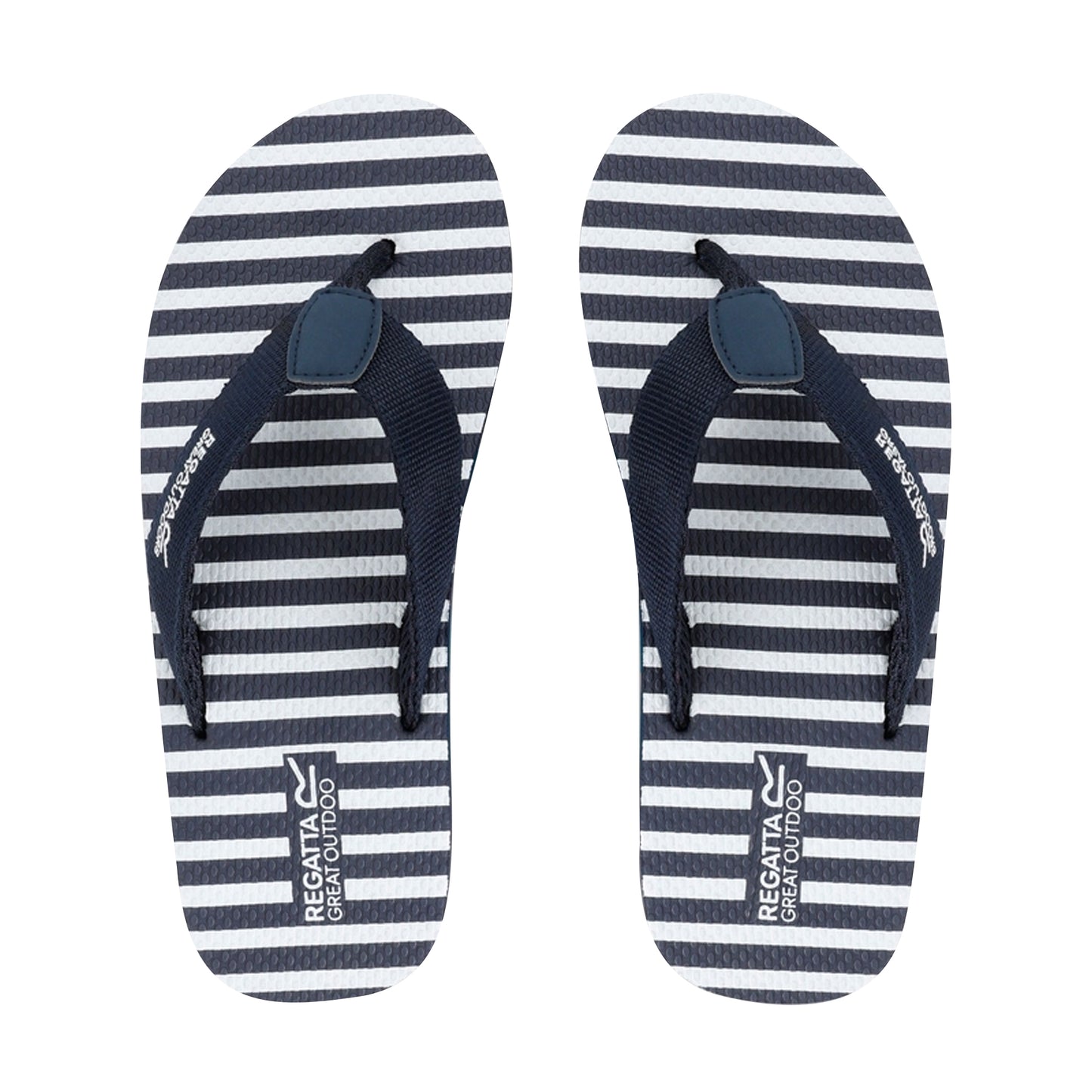Navy-White Stripe - Close up - Regatta Womens-Ladies Catarina Flip Flops