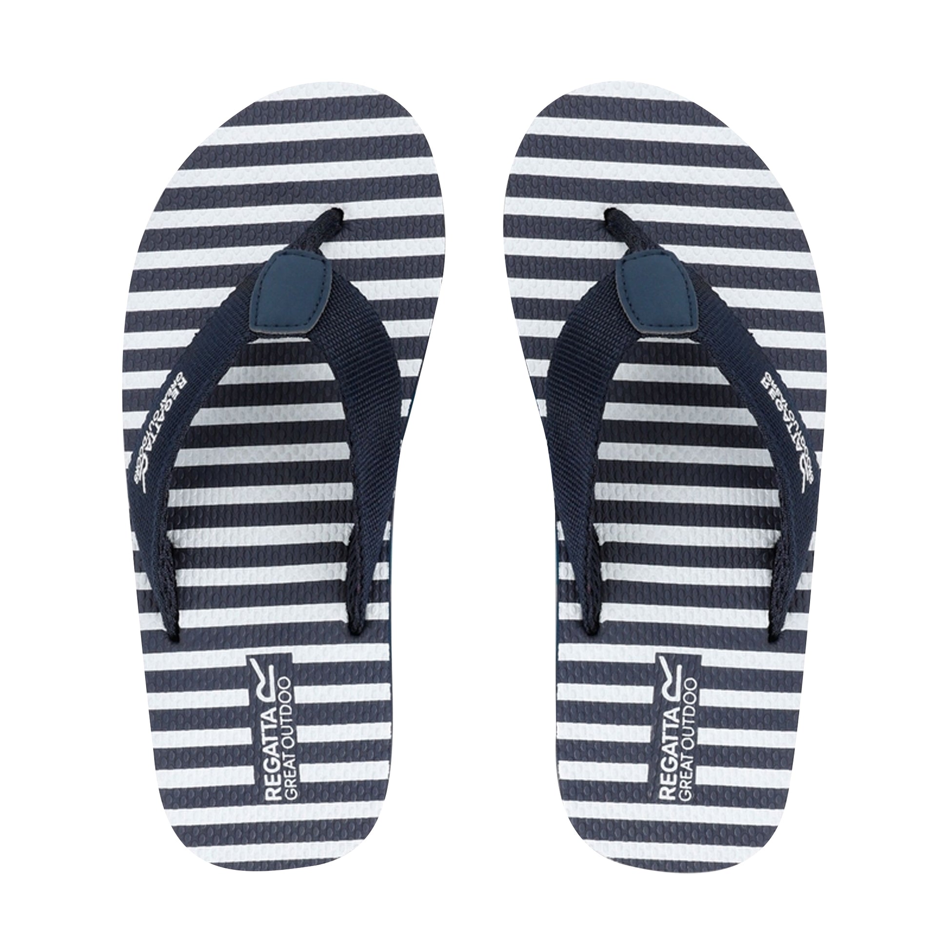 Navy-White Stripe - Close up - Regatta Womens-Ladies Catarina Flip Flops