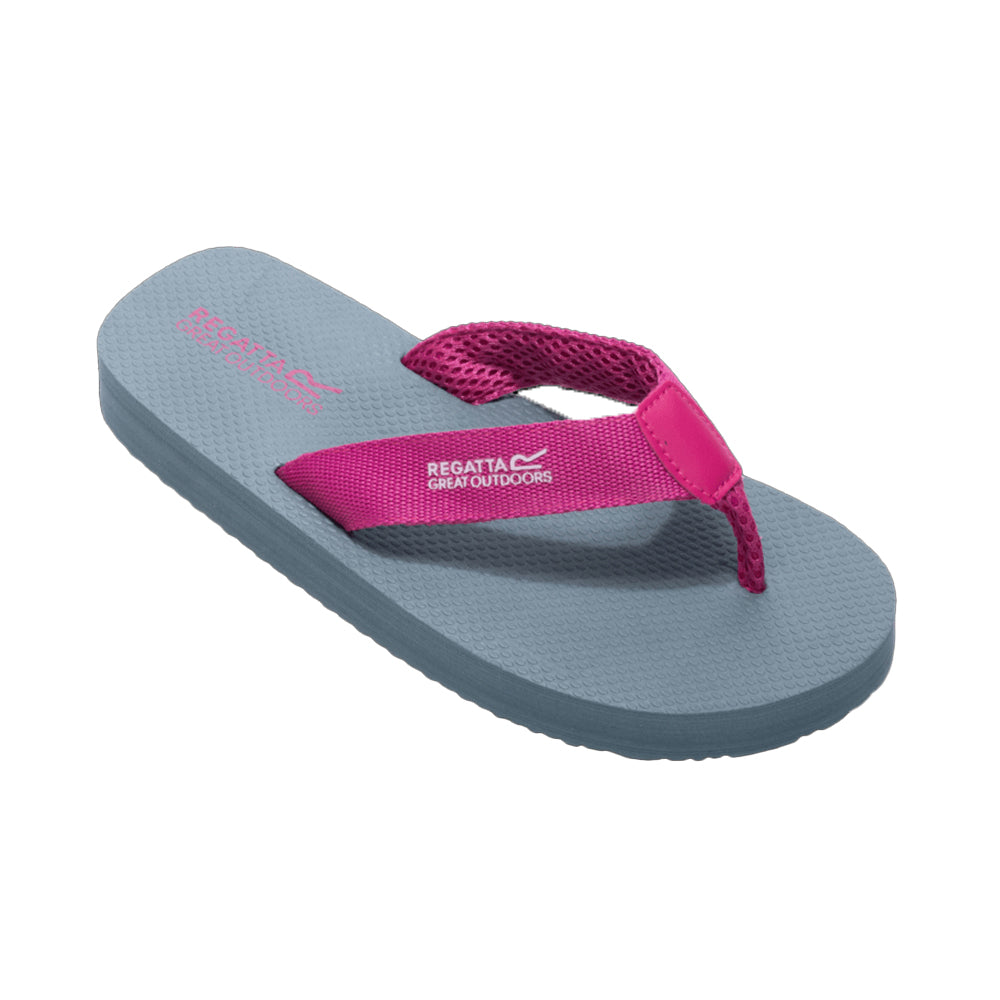 Dark Storm-Pink - Front - Regatta Womens-Ladies Catarina Flip Flops
