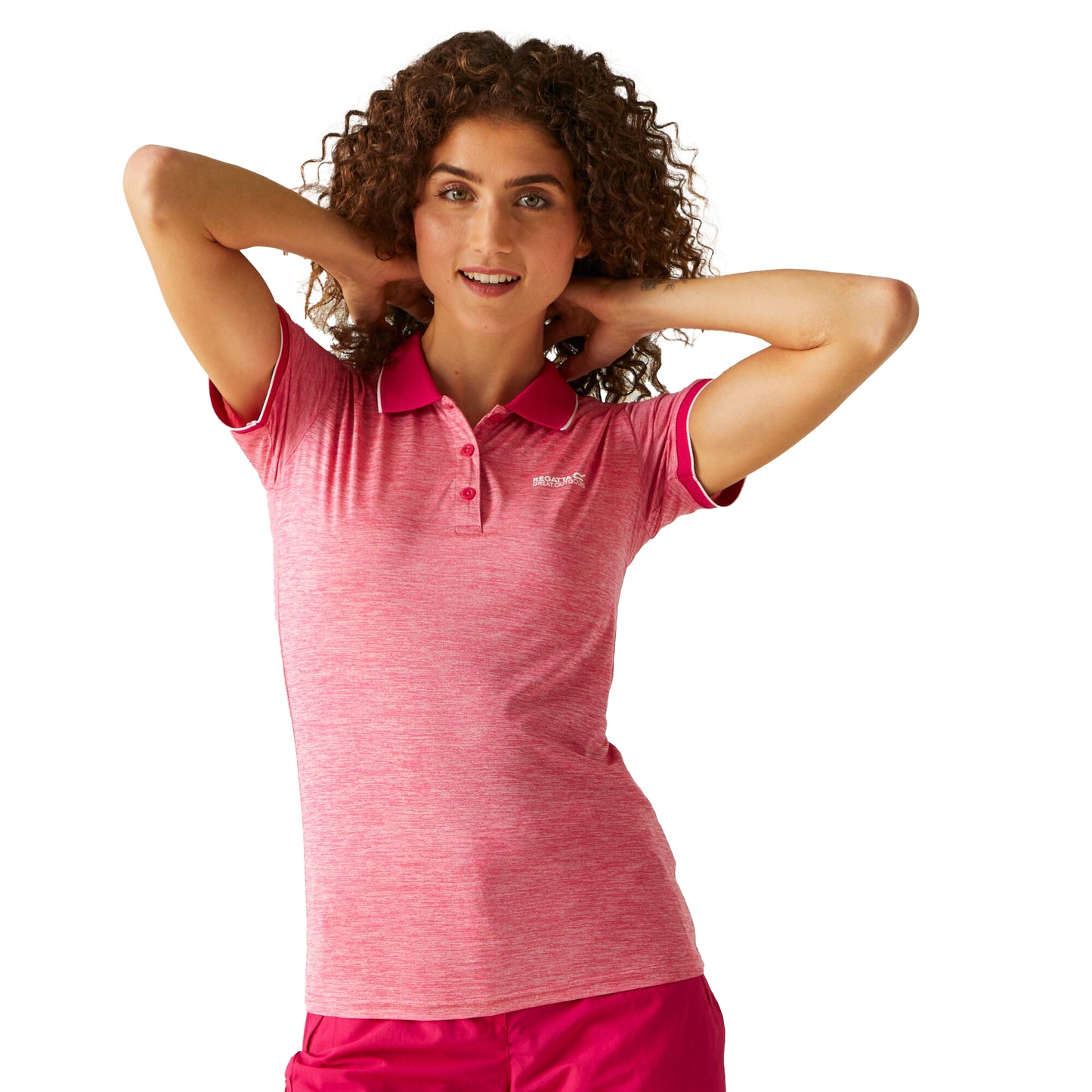 Peony - Side - Regatta Womens-Ladies Remex II Polo Neck T-Shirt
