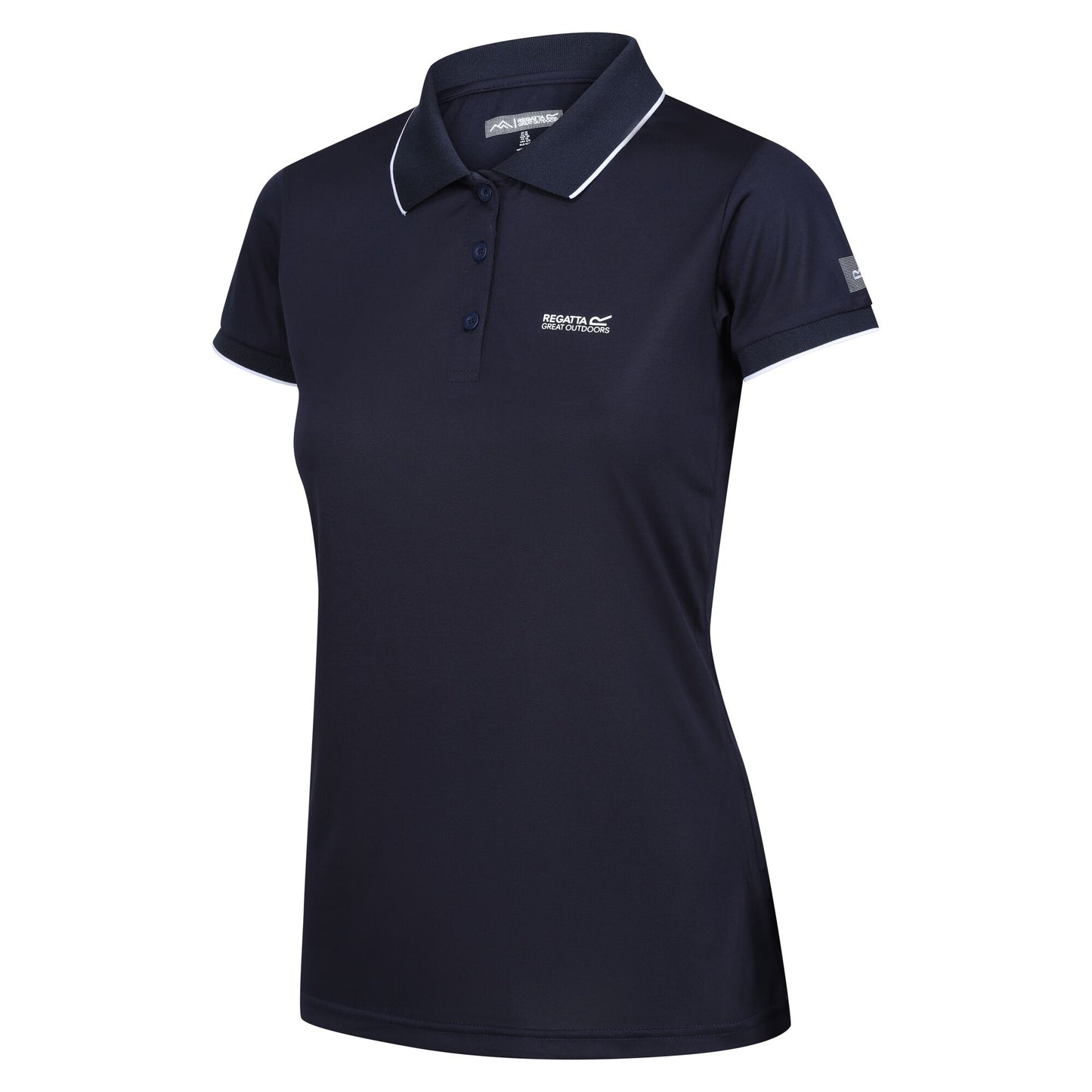 Solid Navy - Side - Regatta Womens-Ladies Remex II Polo Neck T-Shirt