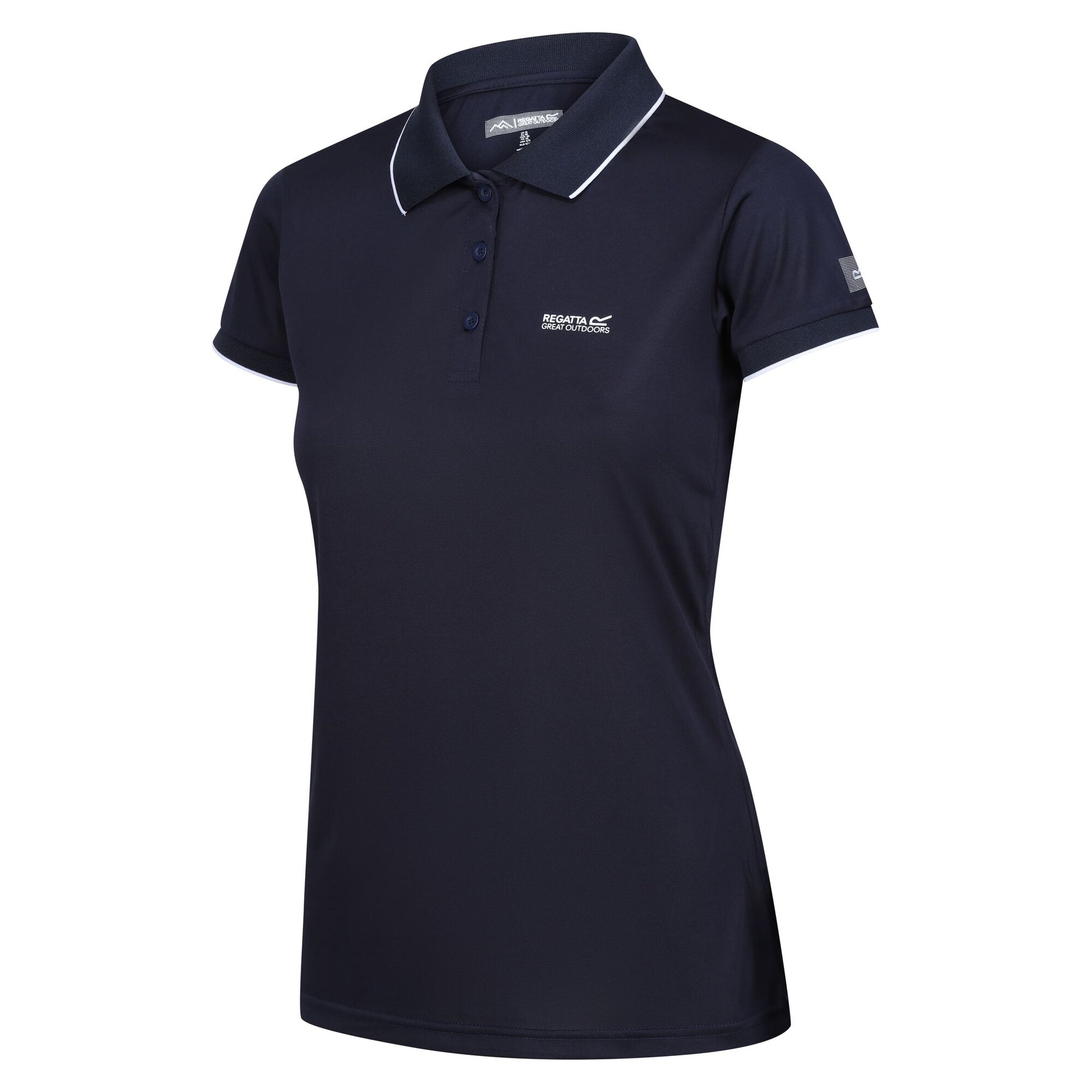Solid Navy - Side - Regatta Womens-Ladies Remex II Polo Neck T-Shirt