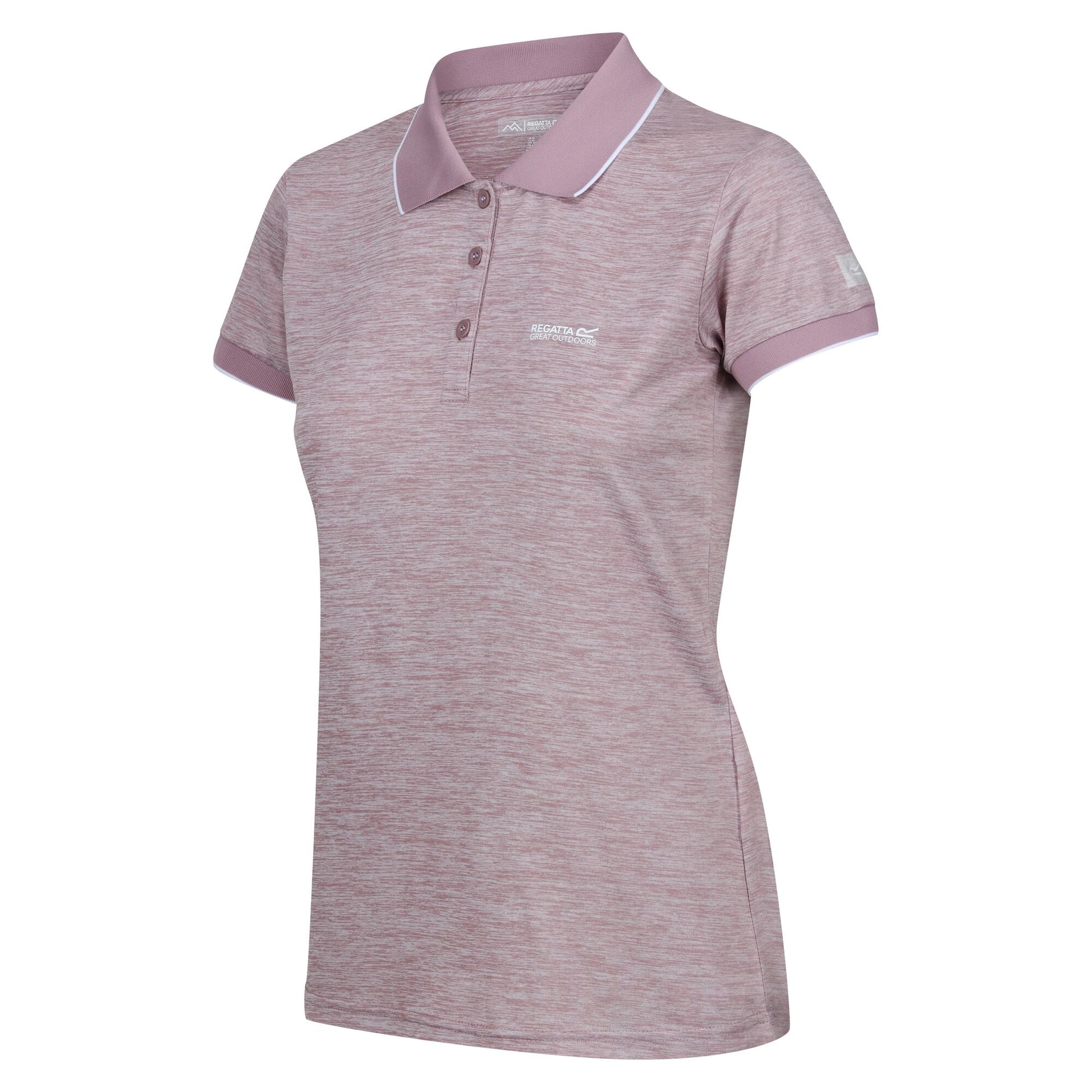 Heather - Side - Regatta Womens-Ladies Remex II Polo Neck T-Shirt