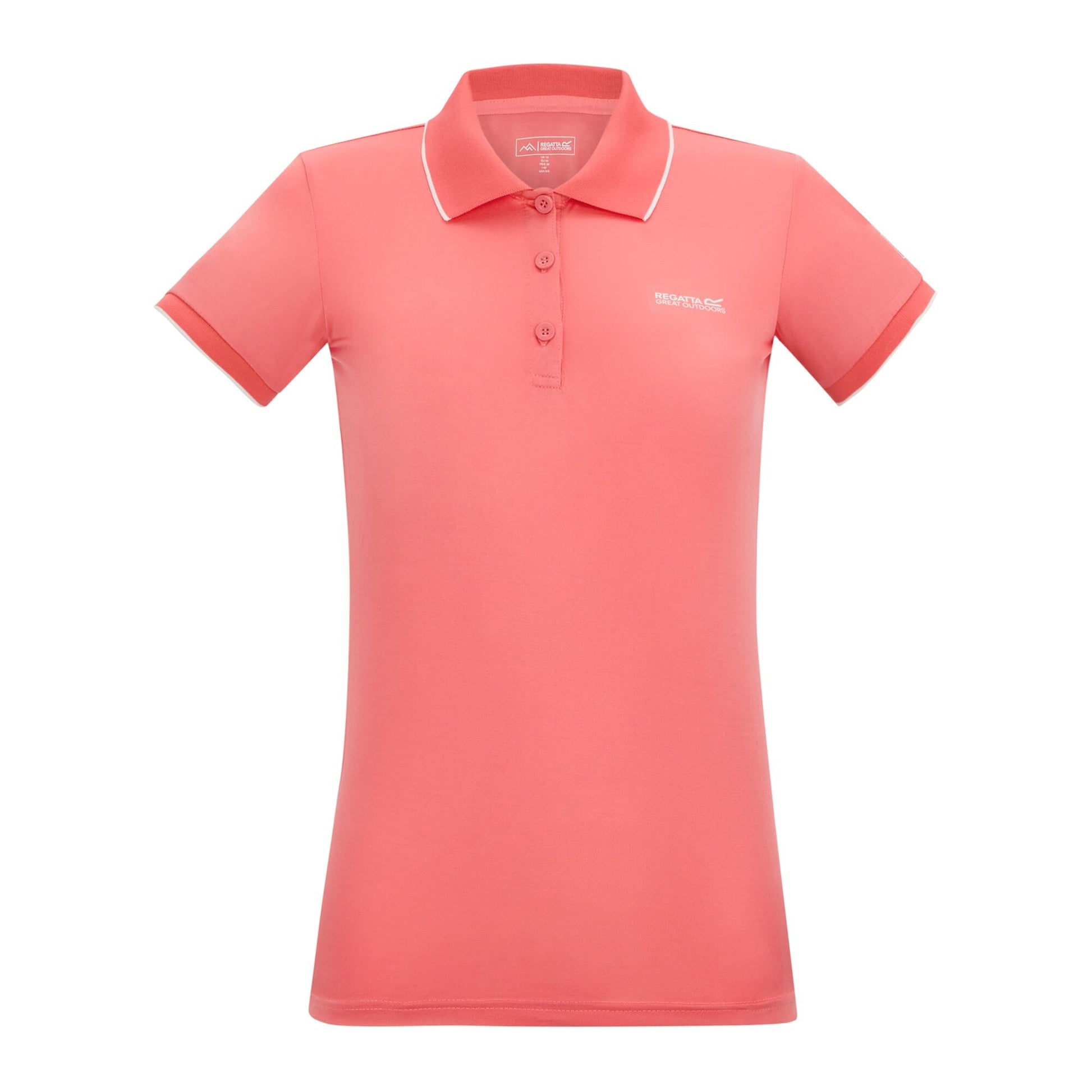 Peach Pink Solid - Front - Regatta Womens-Ladies Remex II Polo Neck T-Shirt