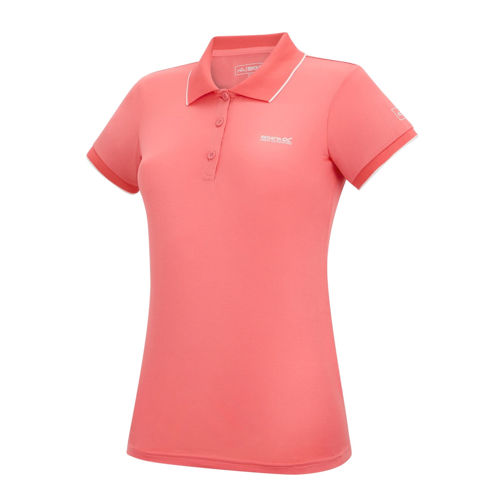 Peach Pink Solid - Side - Regatta Womens-Ladies Remex II Polo Neck T-Shirt