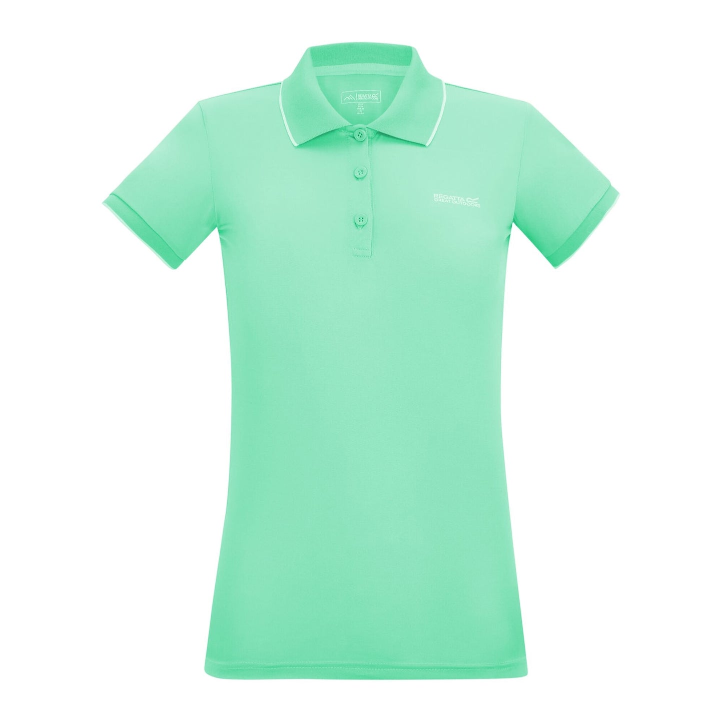 Ice Green Solid - Front - Regatta Womens-Ladies Remex II Polo Neck T-Shirt