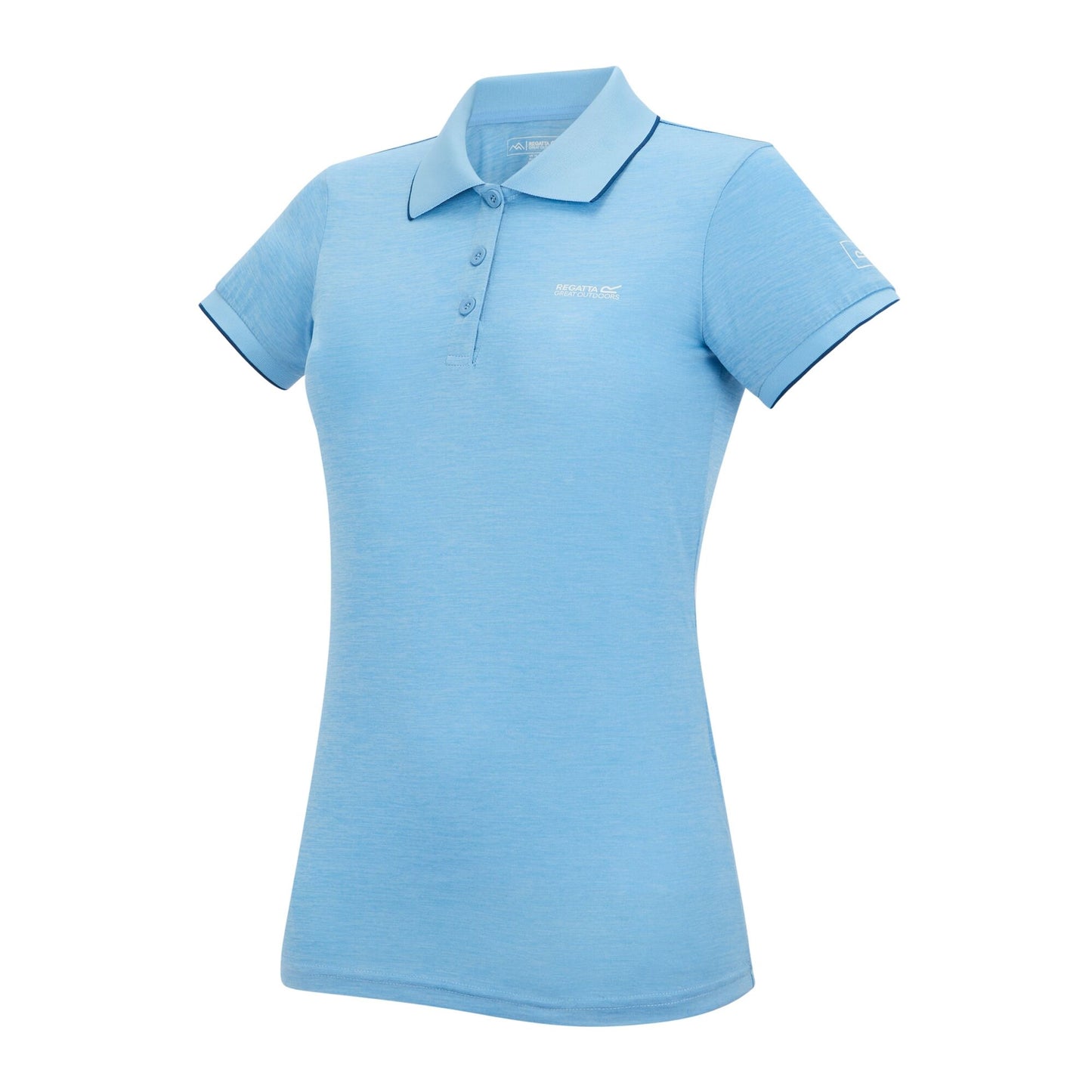 Washed Denim - Side - Regatta Womens-Ladies Remex II Polo Neck T-Shirt