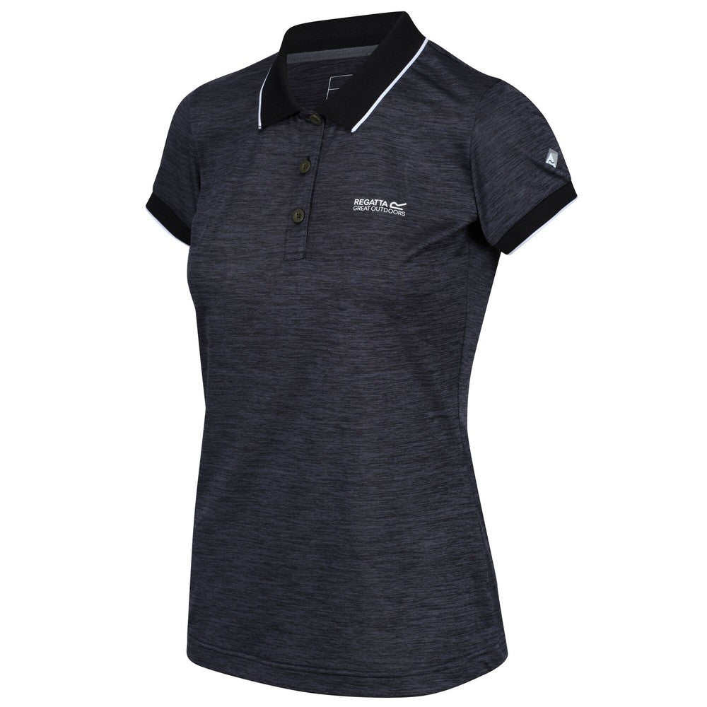 Black - Back - Regatta Womens-Ladies Remex II Polo Neck T-Shirt