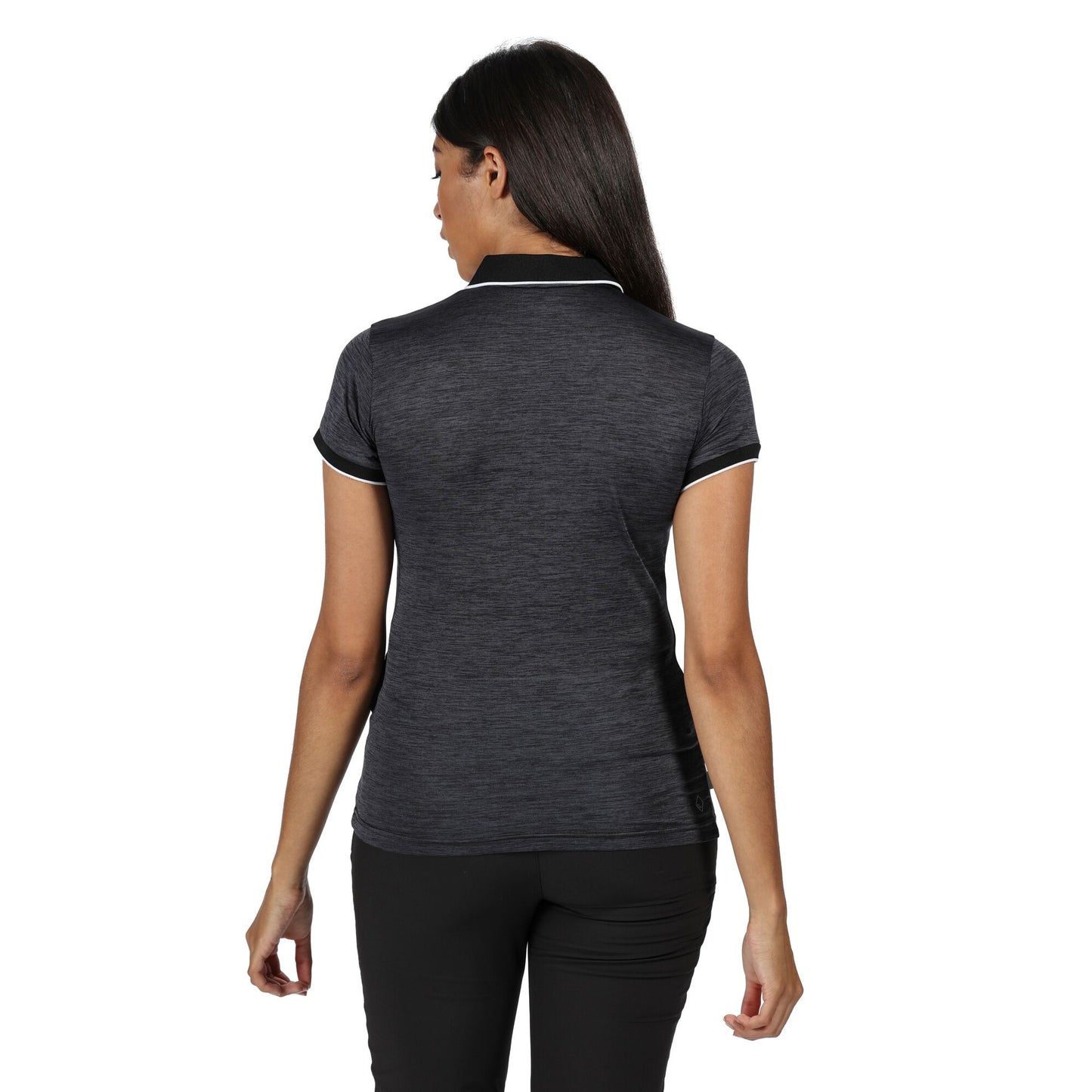 Black - Pack Shot - Regatta Womens-Ladies Remex II Polo Neck T-Shirt