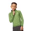 Jasmine Green - Side - Regatta Childrens-Kids Berley Half Zip Long Sleeved Top