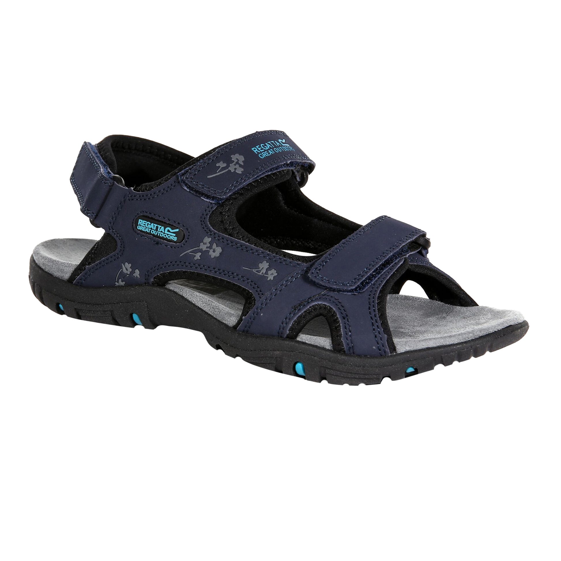 Navy-Black - Back - Regatta Womens-Ladies Haris Sandals