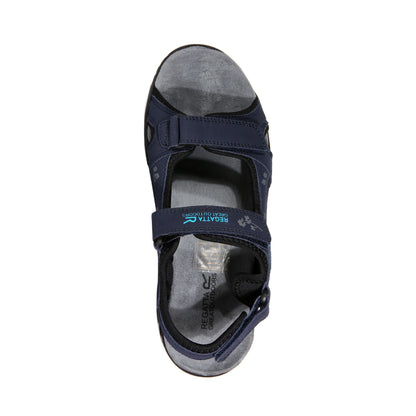 Navy-Black - Close up - Regatta Womens-Ladies Haris Sandals