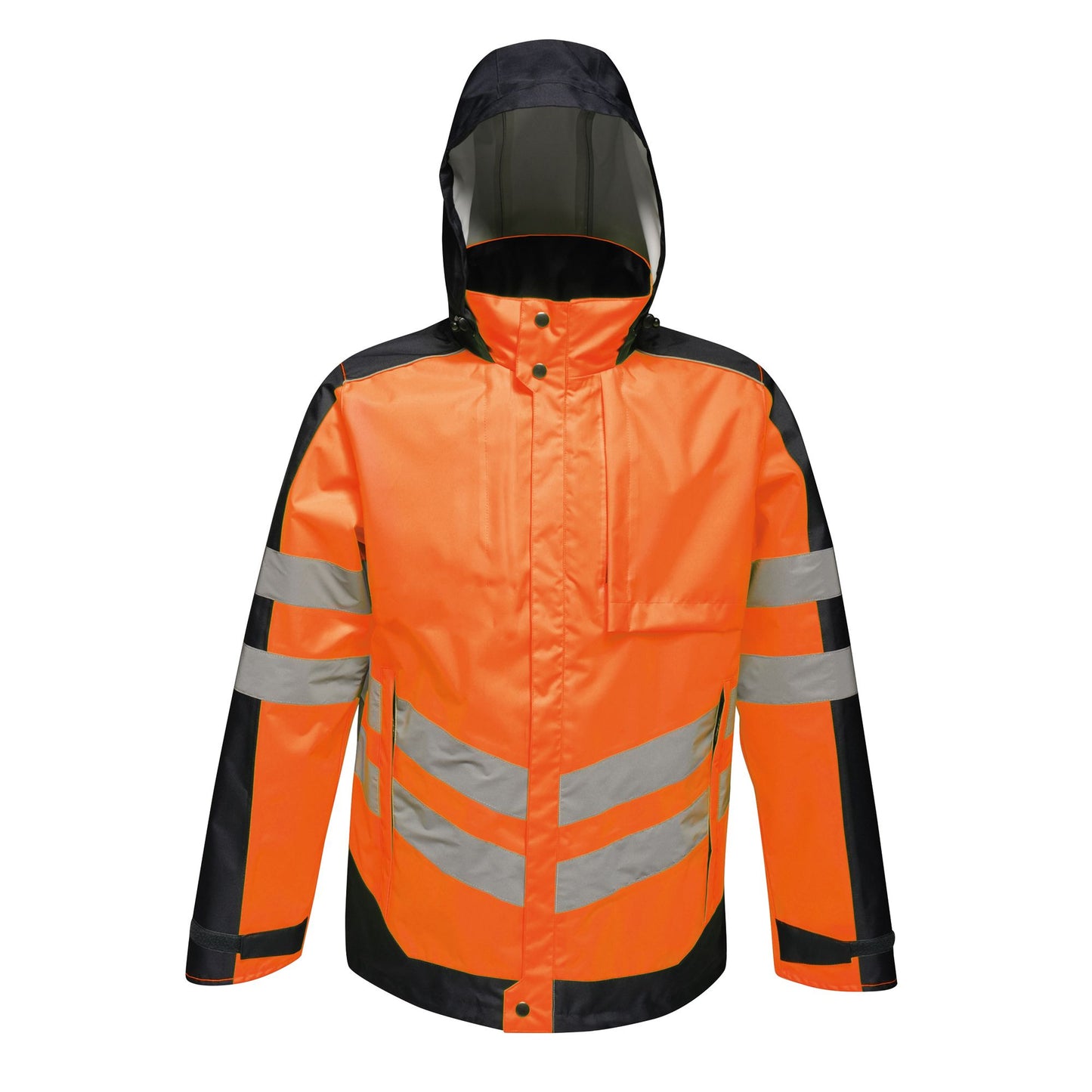 Orange-Navy - Front - Regatta Mens Hi-Vis Waterproof Insulated Reflective Jacket