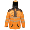 Orange-Grey - Front - Regatta Mens Hi-Vis Waterproof Reflective Parka Jacket