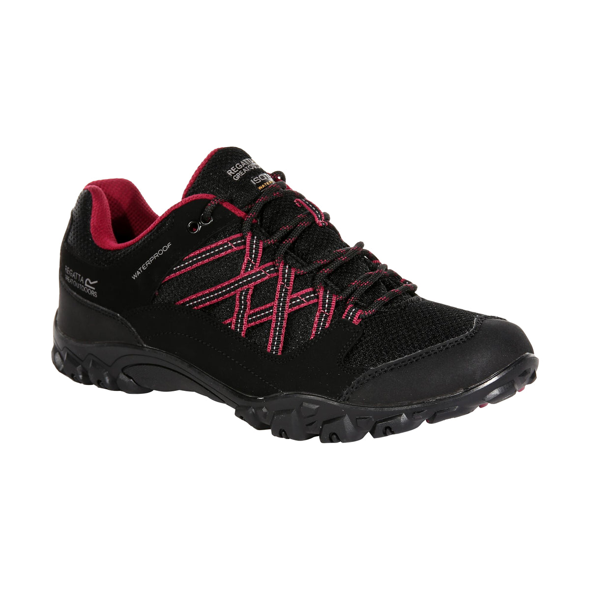 Black-Beaujolais - Front - Regatta Womens-Ladies Edgepoint III Walking Shoes