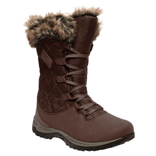 Chestnut - Front - Regatta Great Outdoors Womens-Ladies Newley Faux Fur Trim Thermo Boots