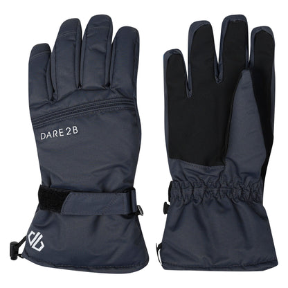 Ebony Grey - Front - Dare 2B Mens Worthy Ski Gloves