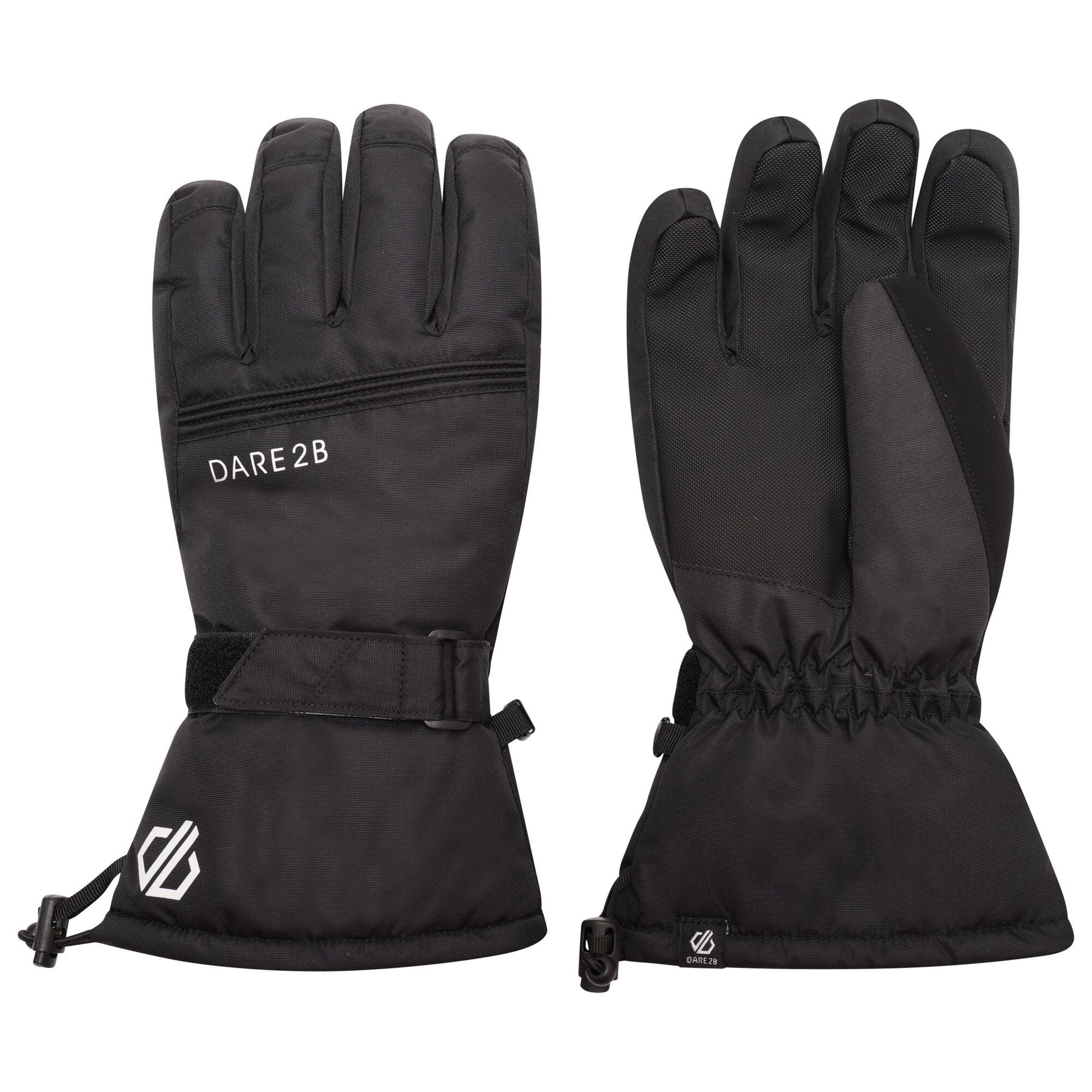 Black - Side - Dare 2B Mens Worthy Ski Gloves