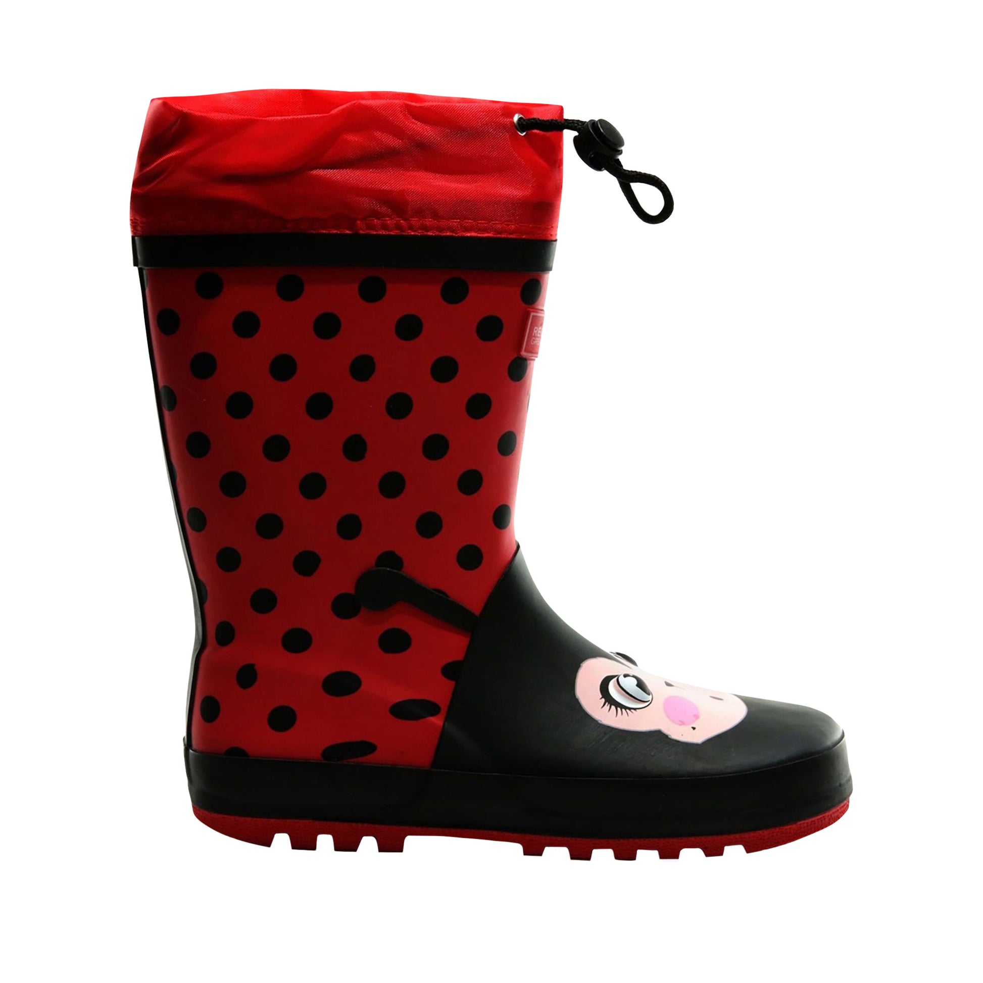 Red-Black - Back - Dare 2B Childrens-Kids Mudplay Dinosaur Wellingtons