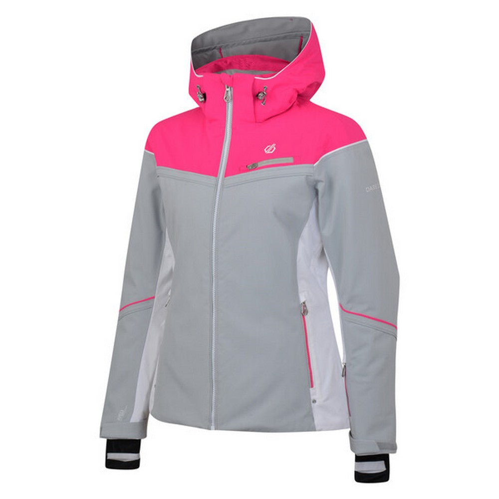 Argent Grey-Cyber Pink - Back - Dare 2b Womens Icecap Ski Jacket