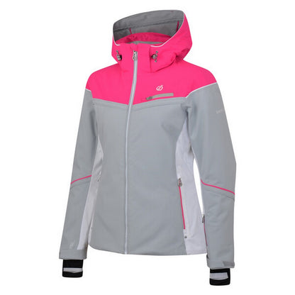 Argent Grey-Cyber Pink - Back - Dare 2b Womens Icecap Ski Jacket