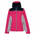 Cyber Pink-Blue Wing - Front - Dare 2b Womens-Ladies Validate Waterproof Ski Jacket
