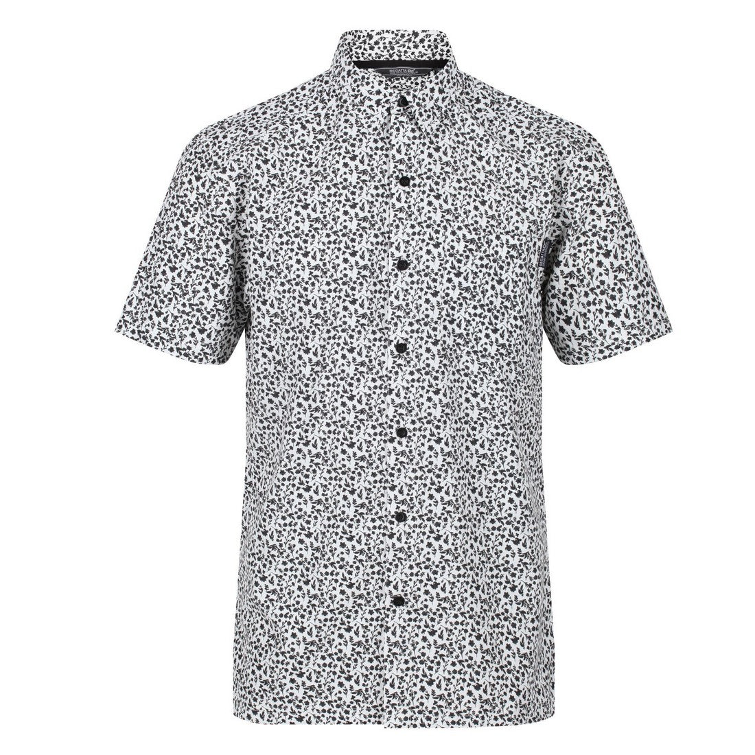 White-Ash-Floral - Front - Regatta Mens Mindano V Short Sleeved Checked Shirt