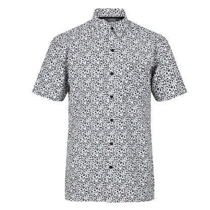 White-Ash-Floral - Front - Regatta Mens Mindano V Short Sleeved Checked Shirt