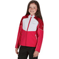 Duchess Pink-White - Back - Regatta Childrens-Kids Acidity IV Reflective Hooded Softshell Jacket