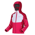 Duchess Pink-White - Lifestyle - Regatta Childrens-Kids Acidity IV Reflective Hooded Softshell Jacket