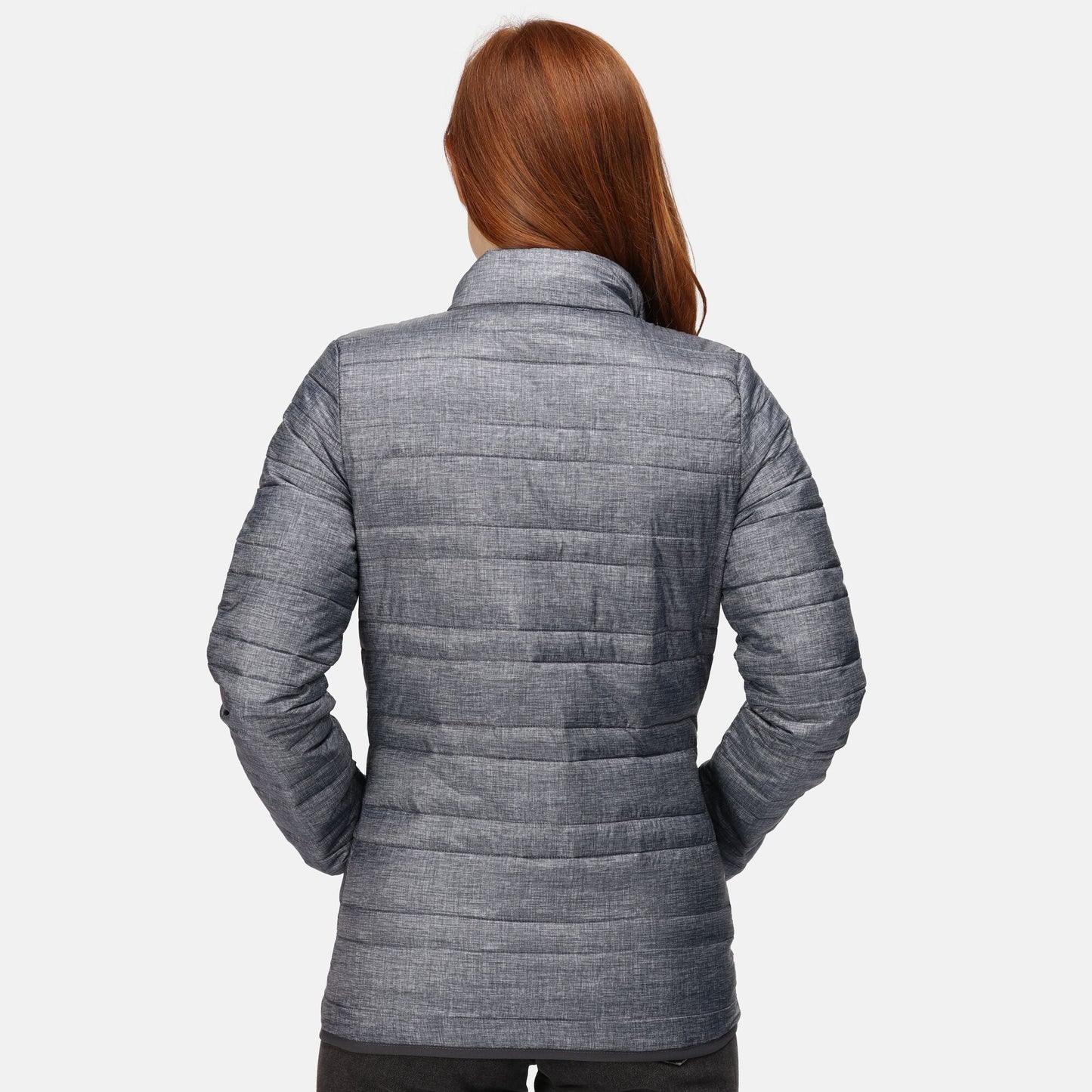 Grey Marl-Black - Lifestyle - Regatta Professional Womens-Ladies Quilted Baffled Jacket