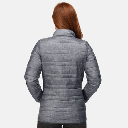 Grey Marl-Black - Lifestyle - Regatta Professional Womens-Ladies Quilted Baffled Jacket