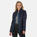 Navy-French Blue - Back - Regatta Professional Womens-Ladies Quilted Baffled Jacket