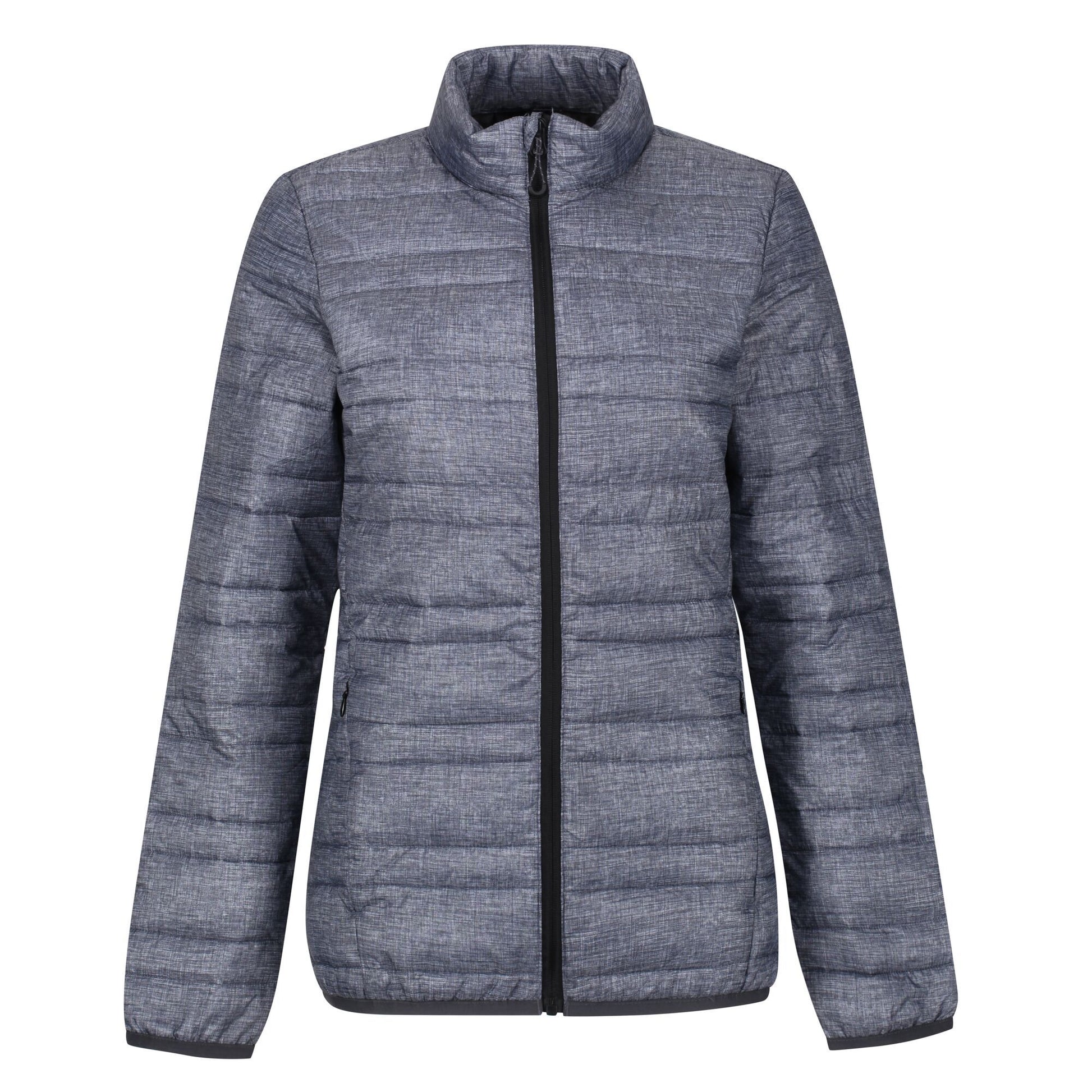 Grey Marl-Black - Front - Regatta Professional Womens-Ladies Quilted Baffled Jacket