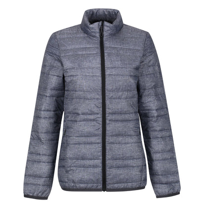 Grey Marl-Black - Front - Regatta Professional Womens-Ladies Quilted Baffled Jacket