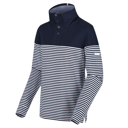 Navy Stripe - Front - Regatta Womens-Ladies Camiola Funnel Neck Sweater