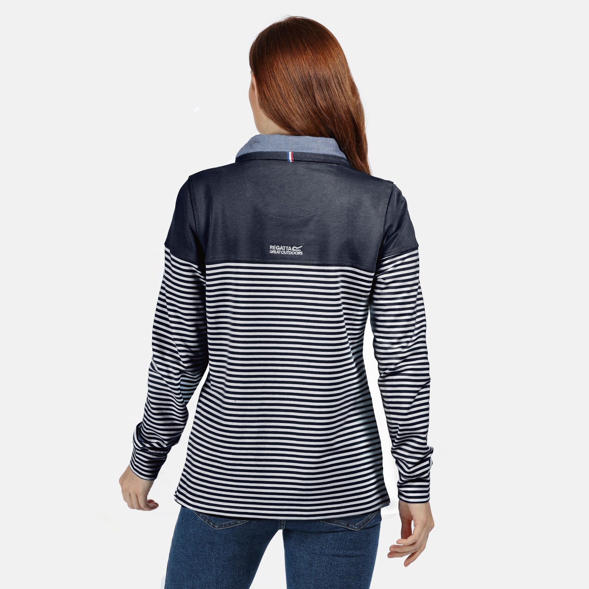 Navy Stripe - Side - Regatta Womens-Ladies Camiola Funnel Neck Sweater