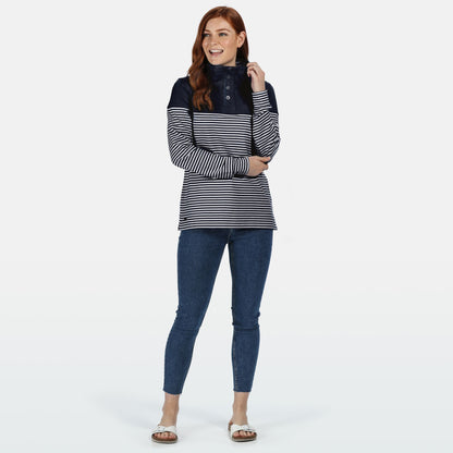 Navy Stripe - Lifestyle - Regatta Womens-Ladies Camiola Funnel Neck Sweater