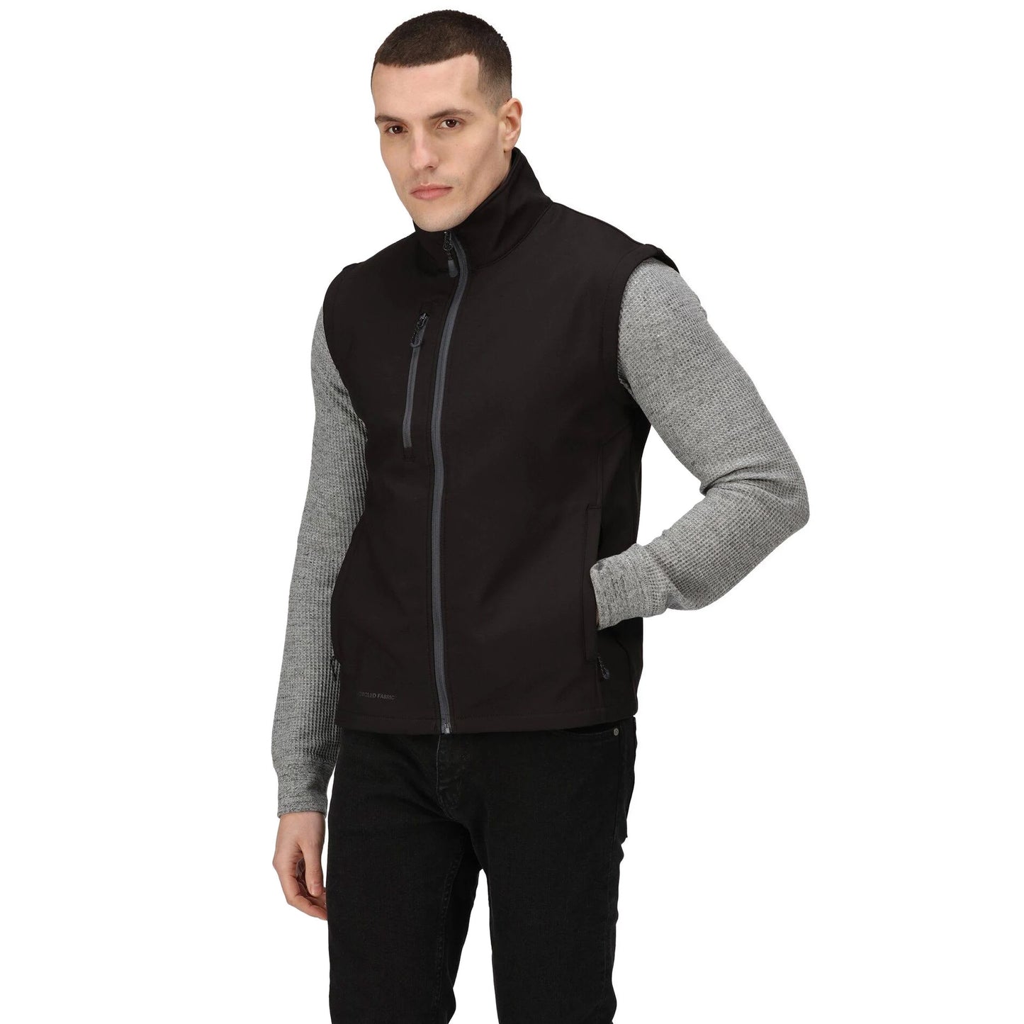 Black - Side - Regatta Professional Mens Softshell Recycled Body Warmer