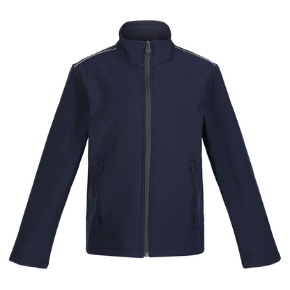 Navy-Seal Grey - Front - Regatta Childrens-Kids Classmate Soft Shell Jacket