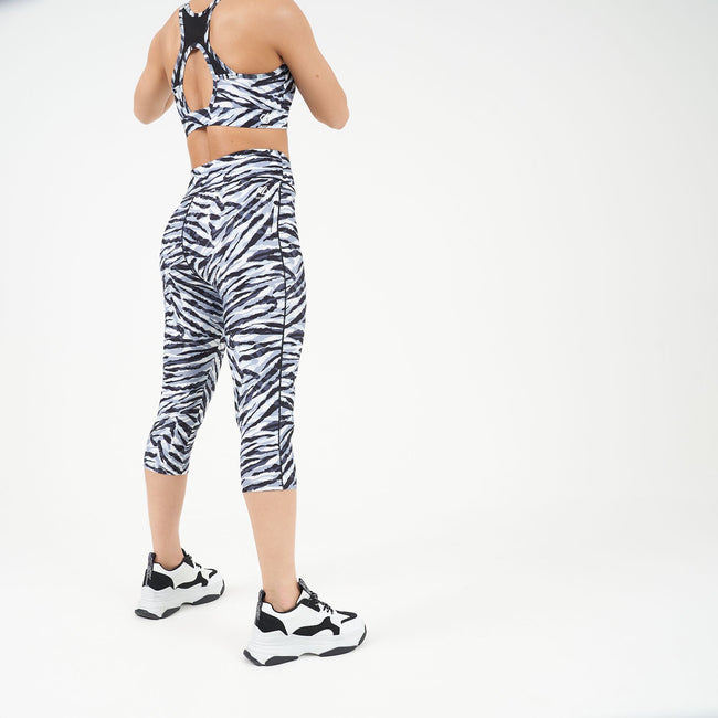 Black-White Zebra - Side - Dare 2B Womens-Ladies Influential Leggings