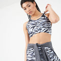 Black-White Zebra - Back - Dare 2B Womens-Ladies Mantra Sports Bra