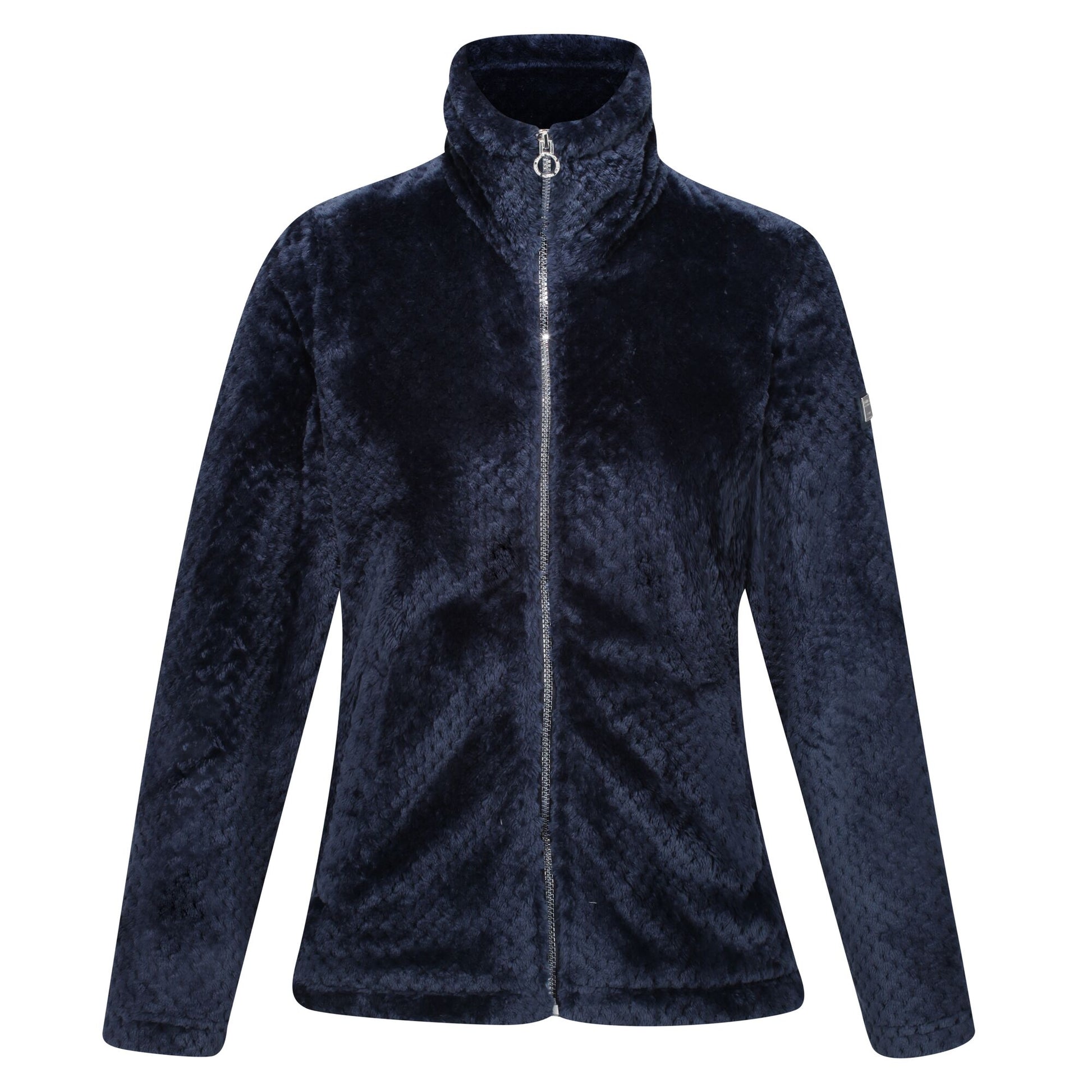Navy - Front - Regatta Womens-Ladies Hermilla Velour Full Zip Fleece