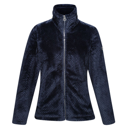 Navy - Front - Regatta Womens-Ladies Hermilla Velour Full Zip Fleece