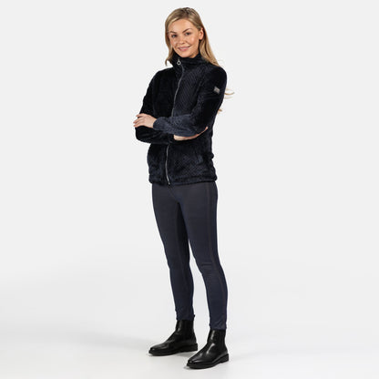 Navy - Lifestyle - Regatta Womens-Ladies Hermilla Velour Full Zip Fleece