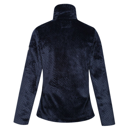 Navy - Close up - Regatta Womens-Ladies Hermilla Velour Full Zip Fleece