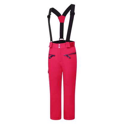 Virtual Pink-Geranium - Side - Dare 2B Childrens-Kids Timeout II Ski Trousers
